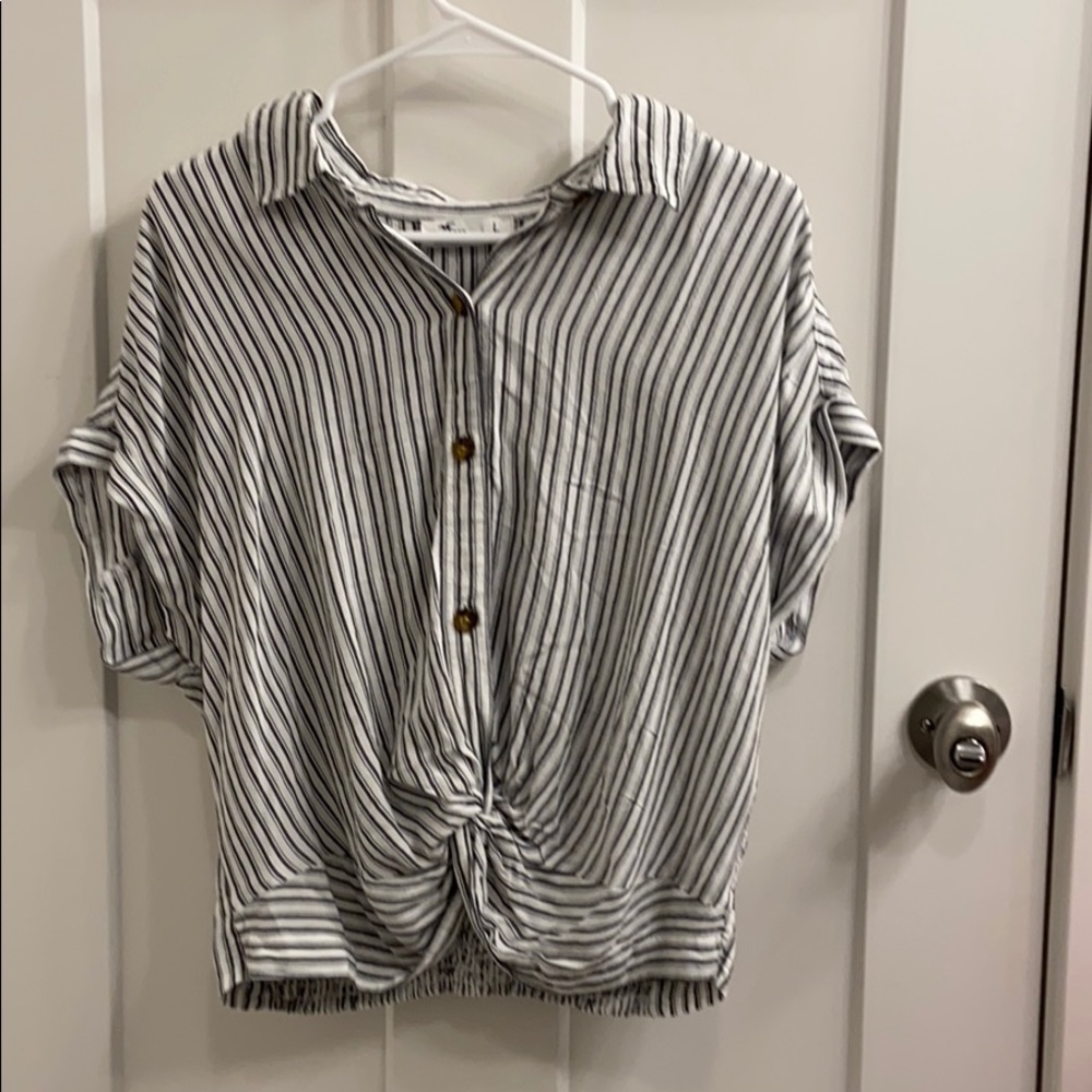 Hollister Striped Button Up Tee